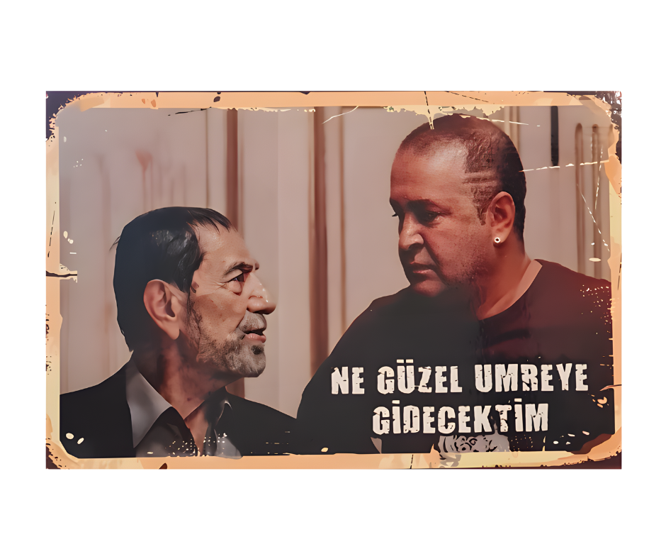 Kolpacino Sabri Abi & Özgür Wandbild Retro Ahsap Poster Duvar Resmi