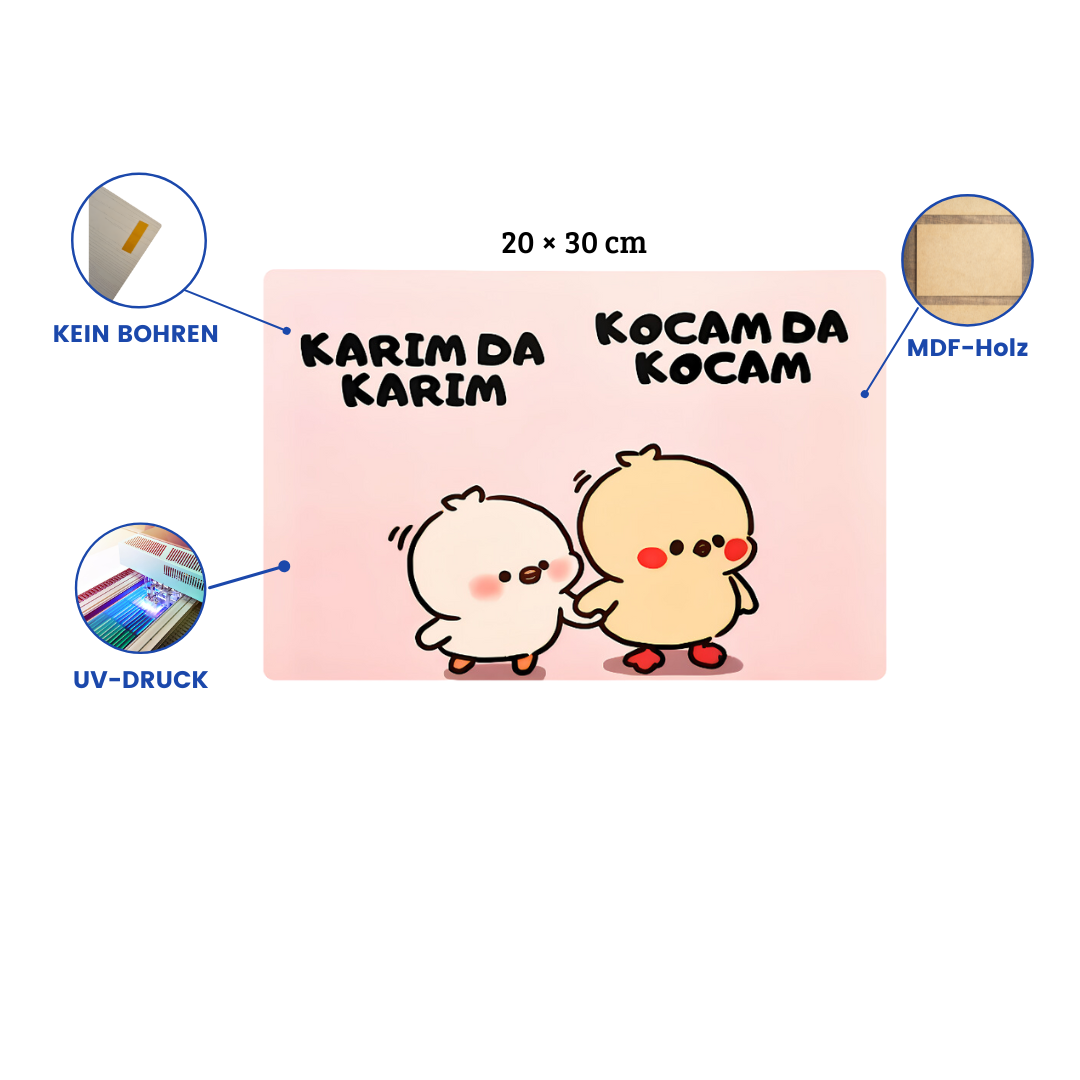 Karim da Karim Kocam da Kocam Wandbild / Retro Ahsap Poster Duvar Resmi