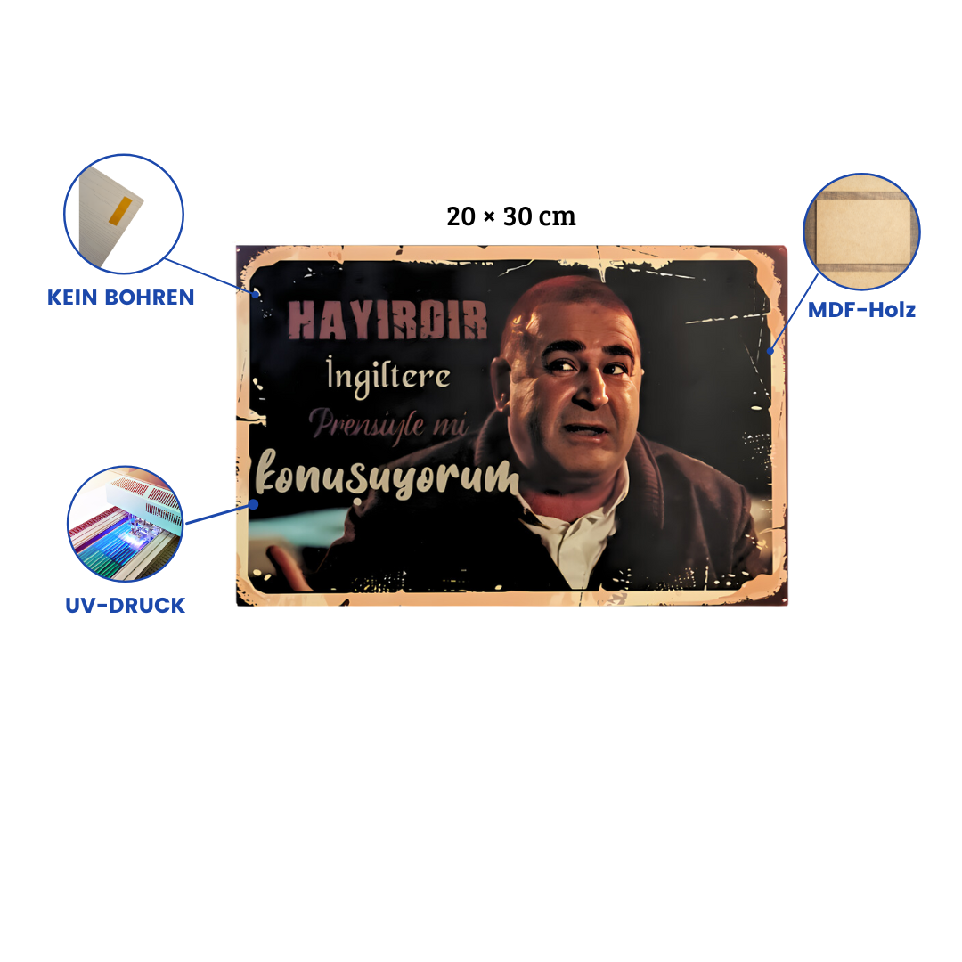 Kolpacino Özgür Wandbild Retro Ahsap Poster Duvar Resmi