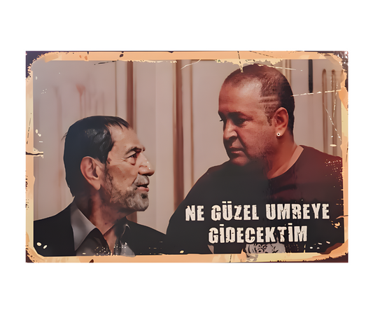 Kolpacino Sabri Abi & Özgür Wandbild Retro Ahsap Poster Duvar Resmi