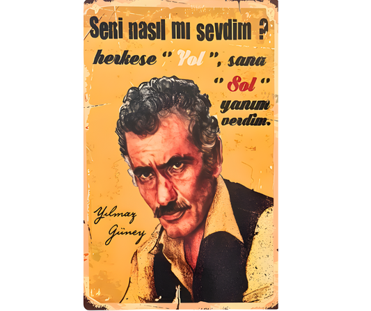 Yilmaz Güney Wandbild Retro Ahsap Poster Duvar Resmi